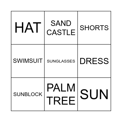SUMMER Bingo Card