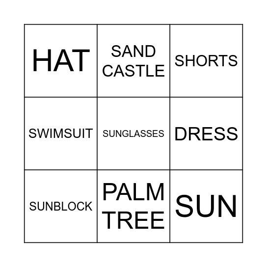 SUMMER Bingo Card