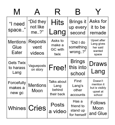 please shower Bingo Card