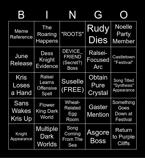 DELTARUNE CH5 Bingo Card