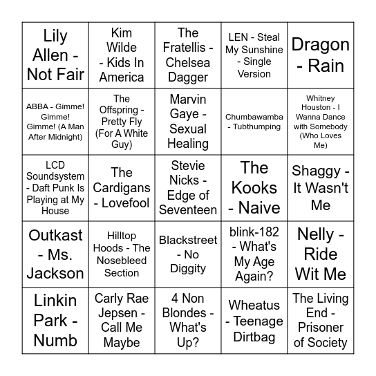 ROUND 1 Bingo Card