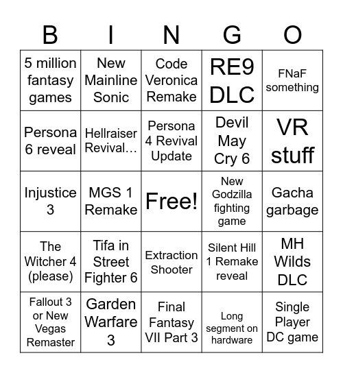 Bingo Card