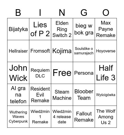 SGF 2026 Bingo Card