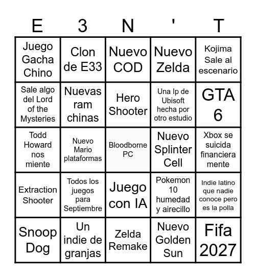 E3N'T 2026 Bingo Card