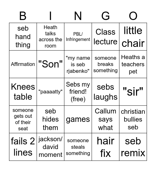 9 Waters Bingo Card
