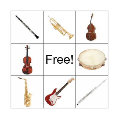 Instruments Bingo Card