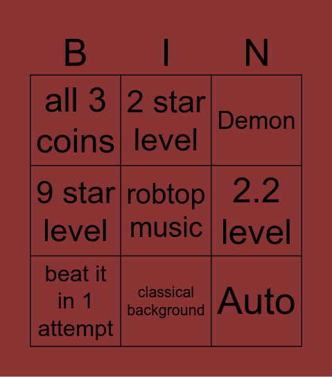 Random Tab Bingo Card