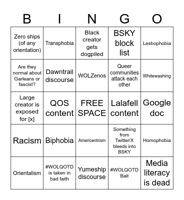 FFXIV DRAMA OF THE DAY Bingo Card