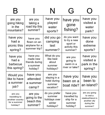 FIND SOMEONE WHO... SUMMER EDITION Bingo Card