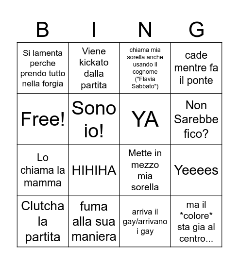MATTEO Bingo Card