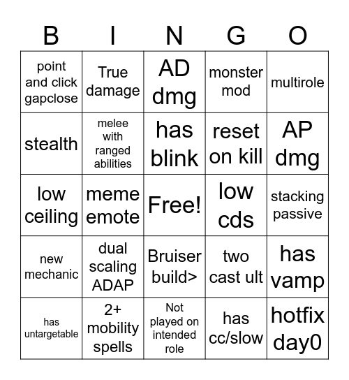 LOCKE Bingo Card