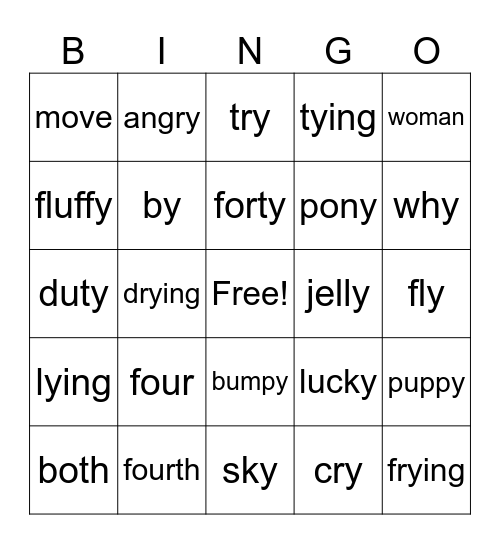 Lessons 73&74 Bingo Card