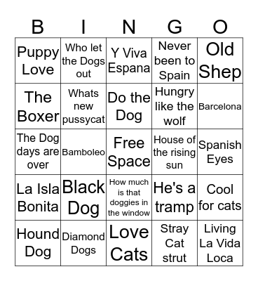 Nulli Secundo's Musical Bingo Card