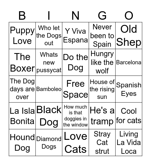 Nulli Secundo's Musical Bingo Card