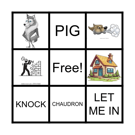 LES TROIS PETITS COCHONS Bingo Card