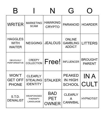 BAD   DATE Bingo Card