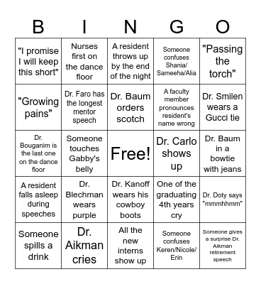 Graduation 2026 Bingo Card
