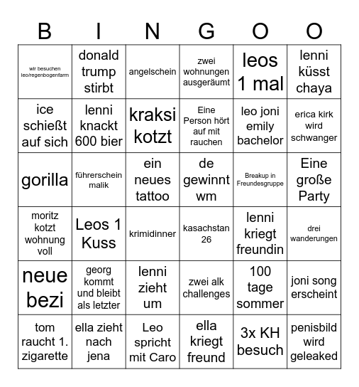 JENANANA Bingo Card