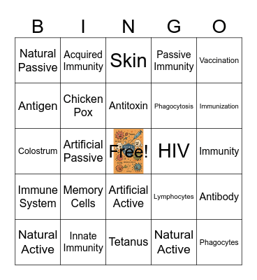 Defense Against Diseases - Immunity Bingo Card