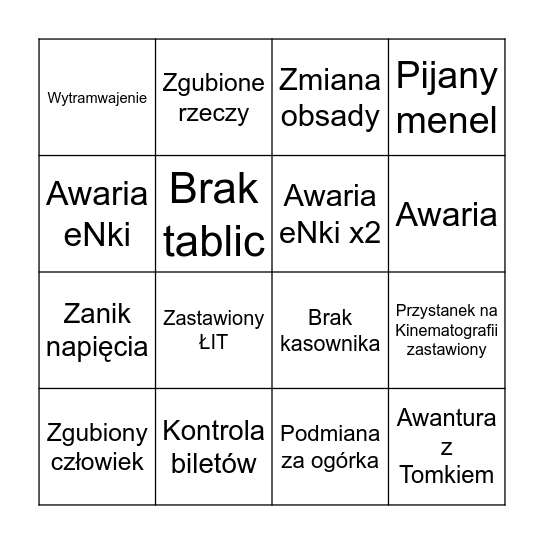BINGO ŁLT   -   /    /2026 Bingo Card