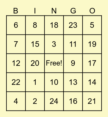 House Nala Bingo Card