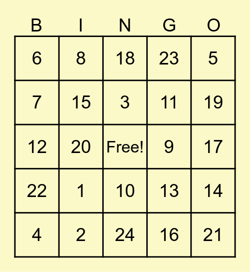 House Nala Bingo Card