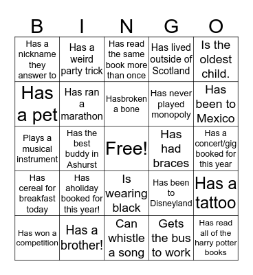 Reem Team Bingo Card