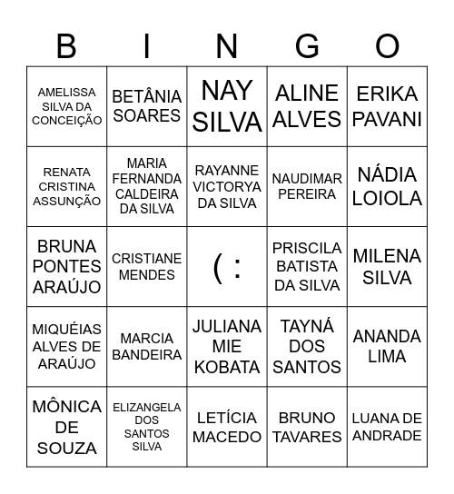 BINGO FUNCIONÁRIOS DO PRÓ Bingo Card