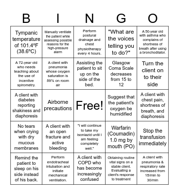 CAN YOU NCLEX? Bingo Card