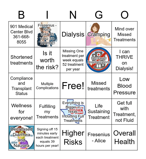 Shortened and Missed Treatments Bingo Card