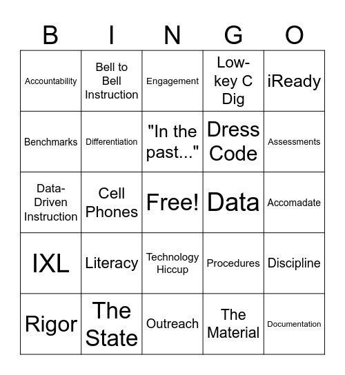 FMB Bingo Card