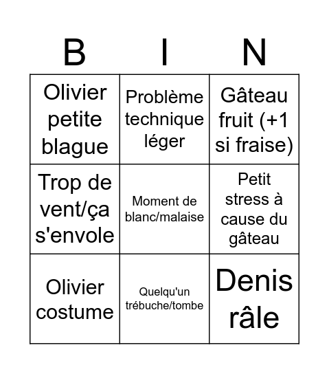120 ans Bingo Card