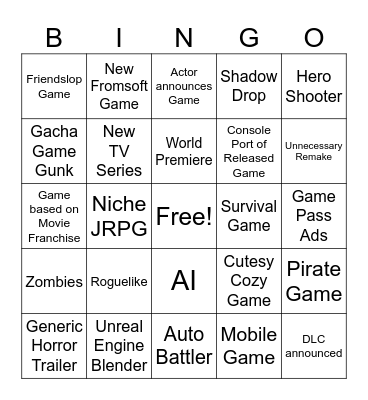 SGF Bingo Card