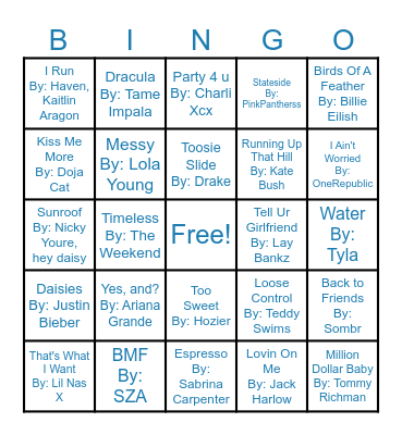 Tiktok Bingo #1 Bingo Card