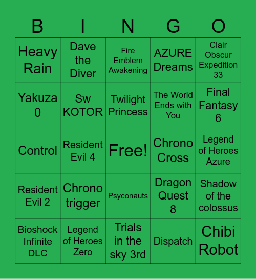 Bingo games Bingo Card
