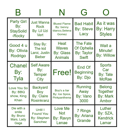 Tiktok Bingo 2 Bingo Card
