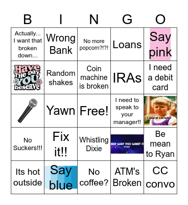 1 per customer Bingo Card