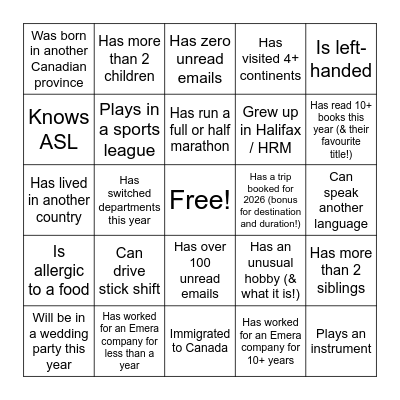 Women of EP ERG Bingo Card