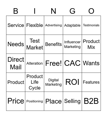 Marketing Bingo Card