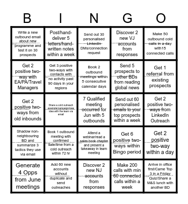 June Hustle Bingo Card