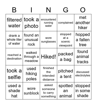 TREKKER Bingo Card