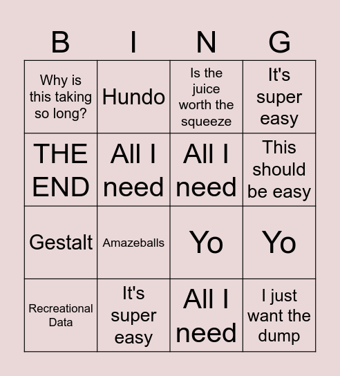 Nicole Bingo Card