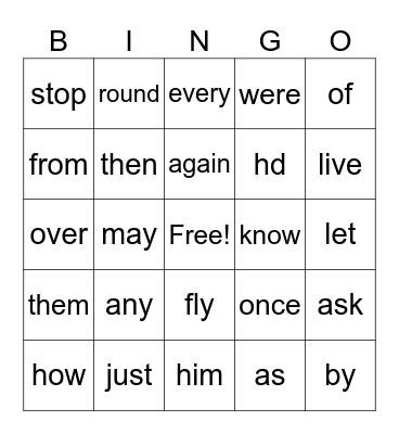 SONDAY Bingo Card