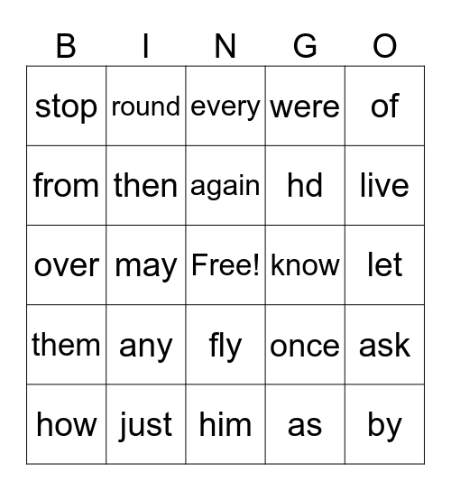 SONDAY Bingo Card