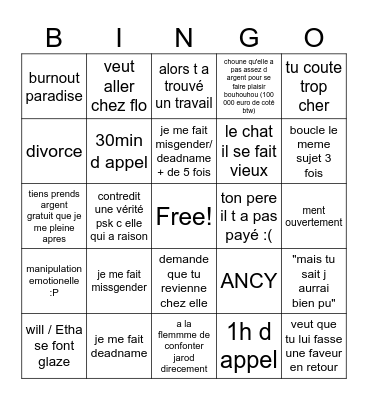 Looping the calls Bingo Card