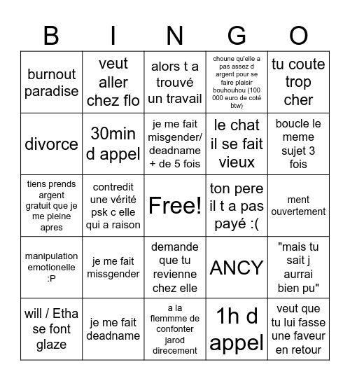Looping the calls Bingo Card