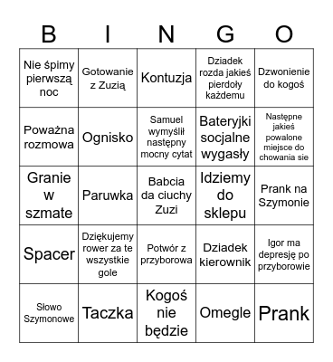 Przyborowo IV Bingo Card