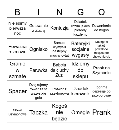 Przyborowo IV Bingo Card