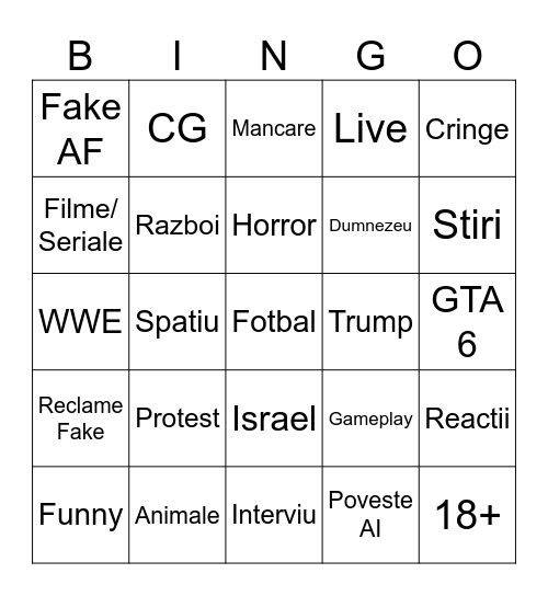 TikTok Bingo Card