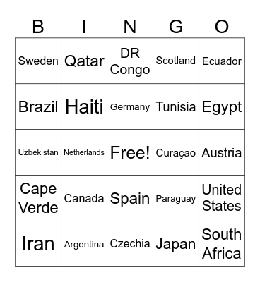 World Cup 2026 Bingo Card
